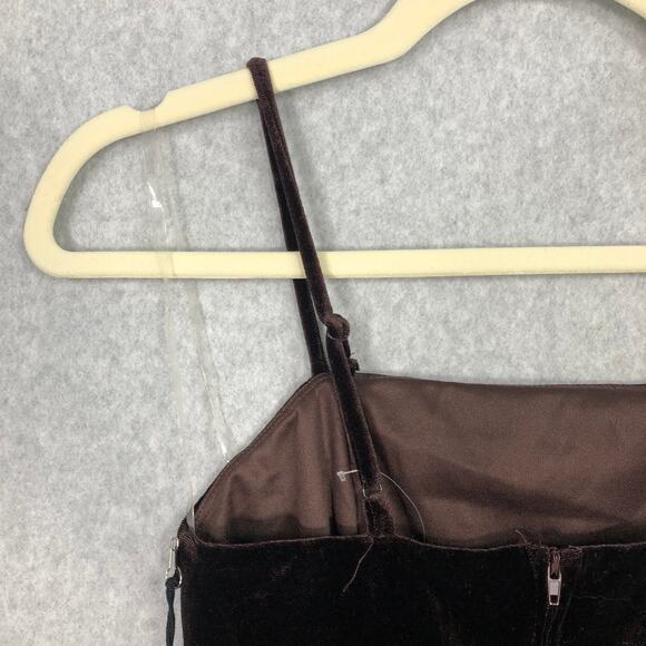 Y2K‎ 90s Crystal Sky Dress Small Brown Velvet Velour Whimsigoth Feminine Witchy - Picture 8 of 10